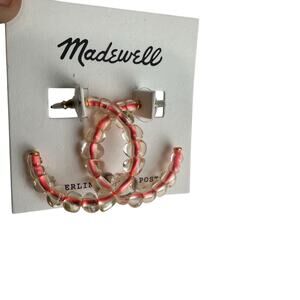 madewell neon beaded hoop earrings